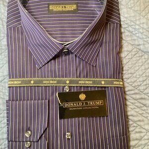 Donald J Trump Signature Collection 18 36/37 100% Non-Iron Cotton Dress Shirt